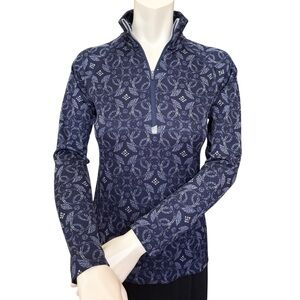 Women's Patagonia Capilene Mid-Weight Zip Neck Base Layer Arctic Ox Geo Navy Top